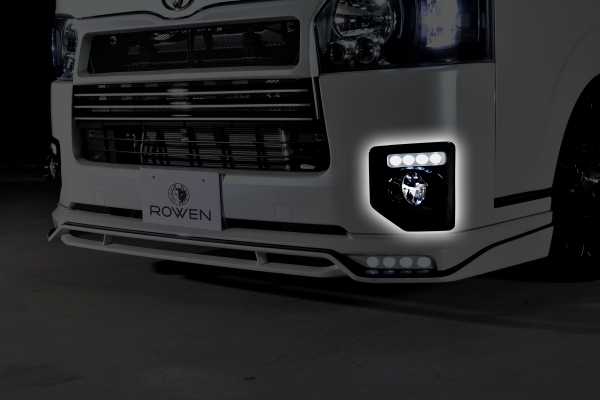 きれい ROWEN PREMIUM Edition サイドスパッツセット FRP製 素地 トヨタ ハイエース 標準ボディ 2WD 4型前期  TRH200V用 2T019J10